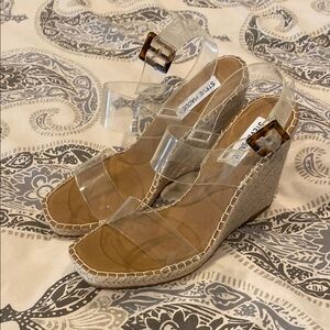 Steve Madden Clear Wedge Sandals
